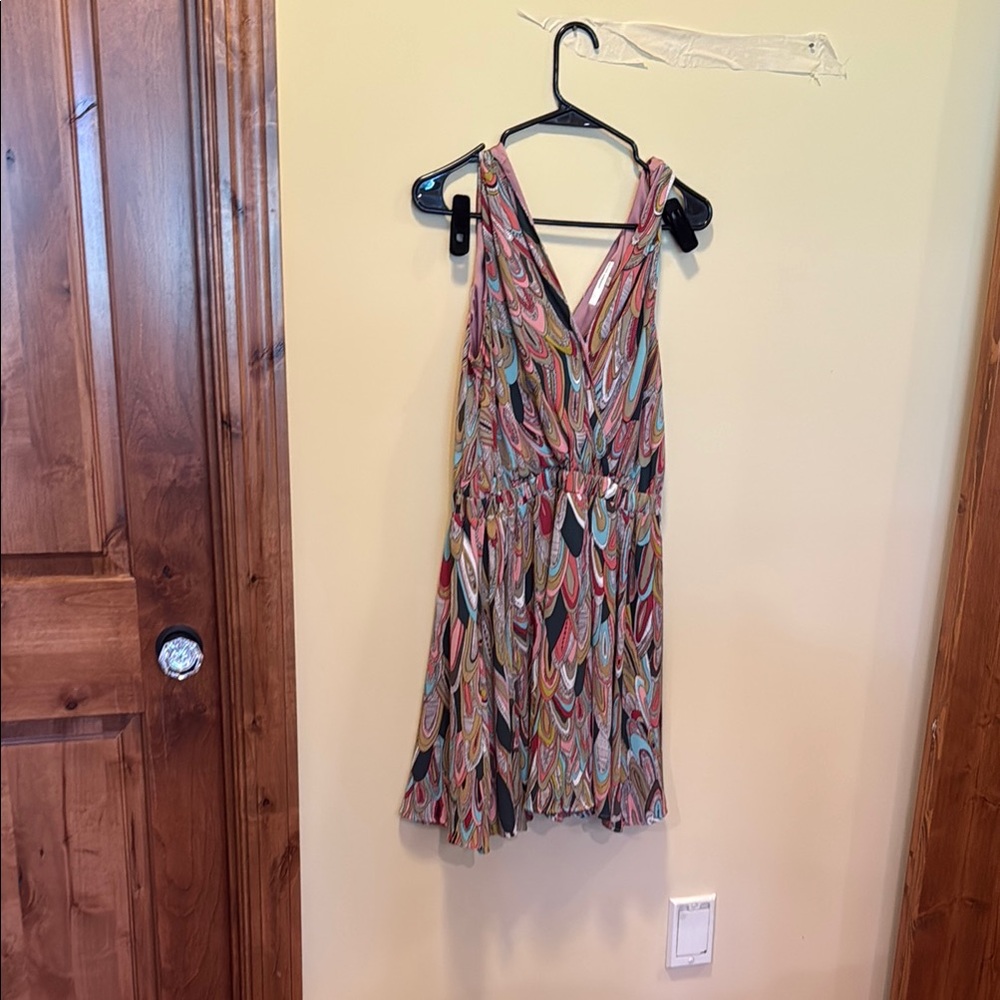 Lavender Brown Tan Plunge Sundress Cocktail